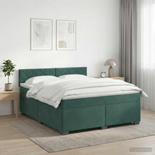 Boxspring Bed met Matras en LED Donkergroen 160 x 200 cm