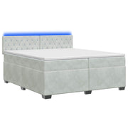 Boxspring bed 200x200 cm lichtgrijs fluweel