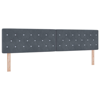 Boxspring Bed met Matras en LED Donkergrijs 200 x 200 cm
