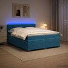 Boxspring bed met matras blauw 200x200 cm fluweel