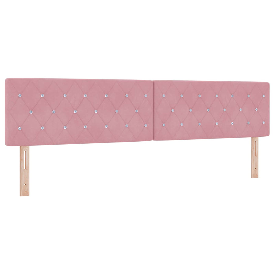 Boxspring Bed met Matras en LED Roze 200 x 200 cm fluweel