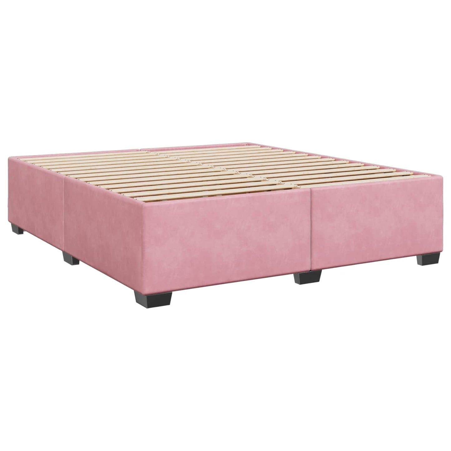 Boxspring Bed met Matras en LED Roze 200 x 200 cm fluweel