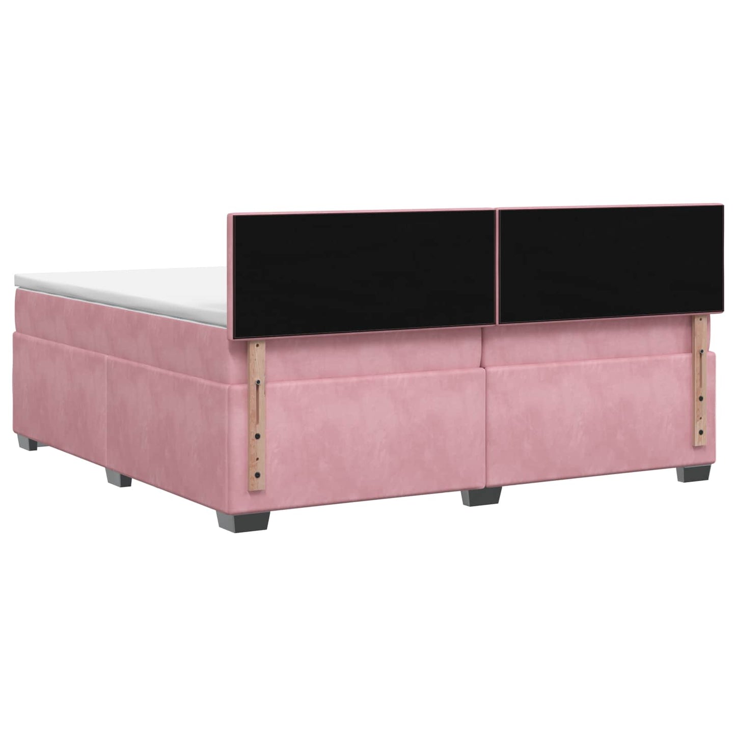 Boxspring Bed met Matras en LED Roze 200 x 200 cm fluweel