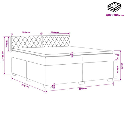 Boxspring Bed met Matras en LED Roze 200 x 200 cm fluweel