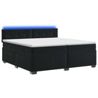 Boxspringbed met matras LED zwart 200x200 cm