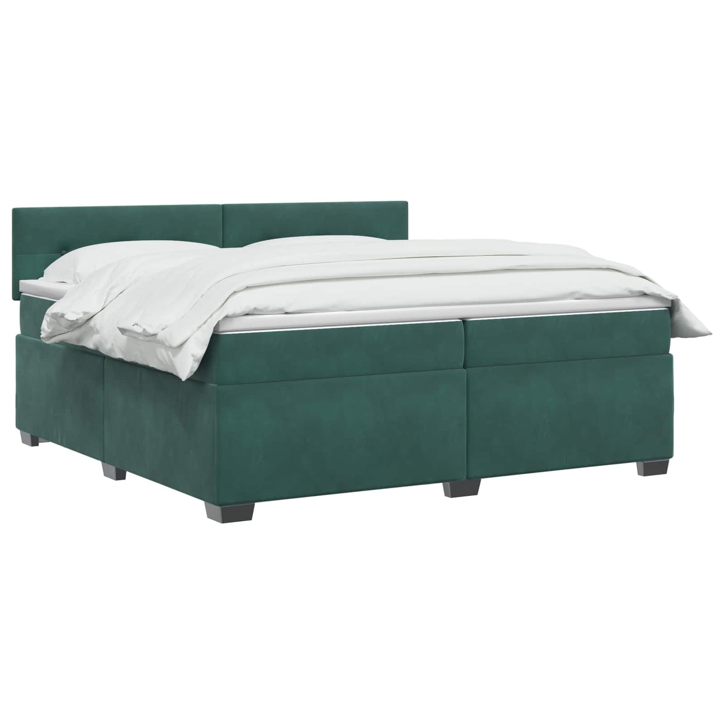 Boxspring Bed met Matras en LED Donkergroen 200 x 200 cm