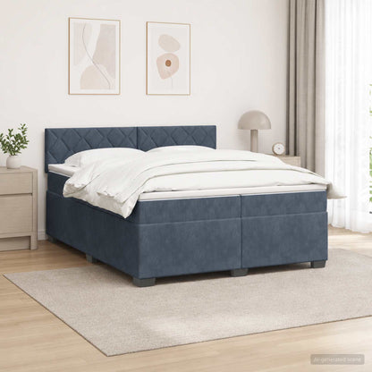 Boxspring Bed met Matras en LED Donkergrijs 200 x 200 cm