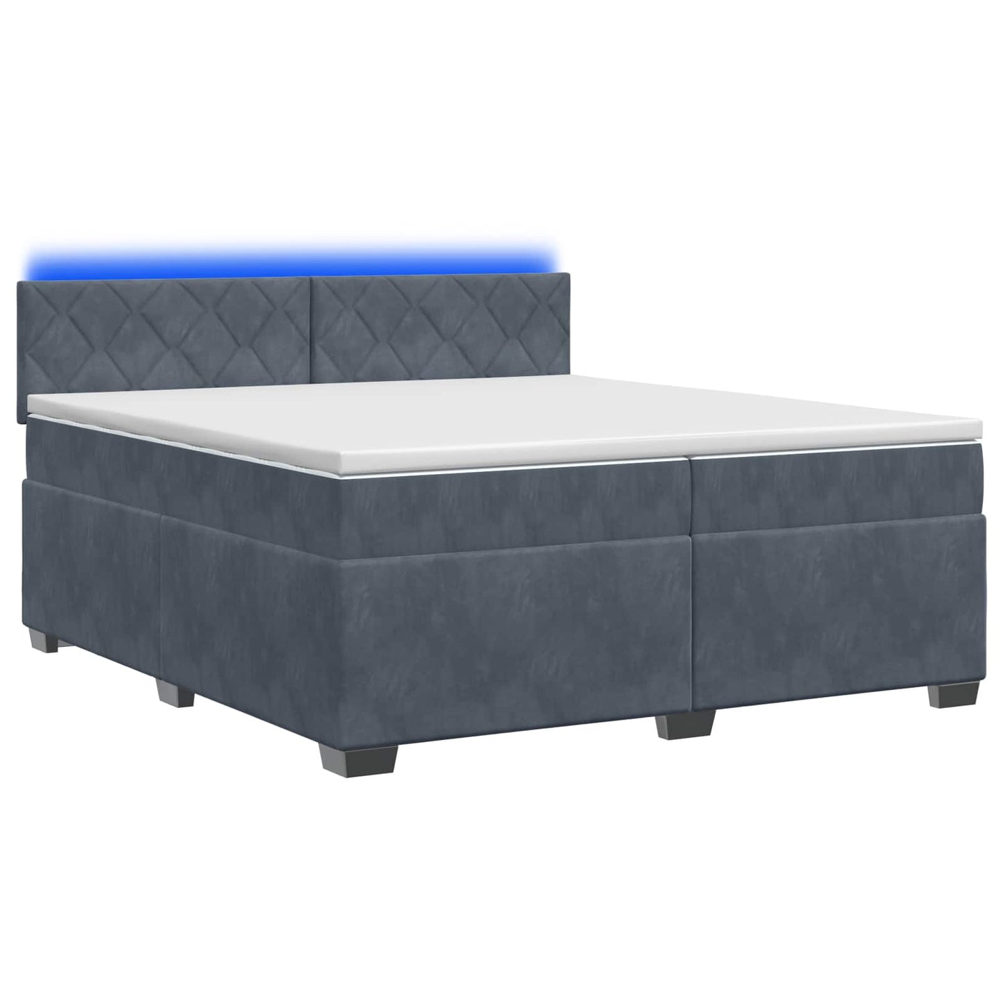 Boxspring Bed met Matras en LED Donkergrijs 200 x 200 cm