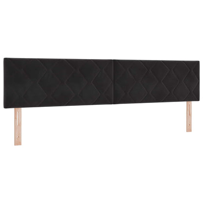 Boxspring Bed met Matras en LED Zwart 200 x 200 cm fluweel