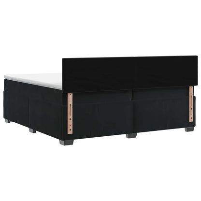 Boxspring Bed met Matras en LED Zwart 200 x 200 cm fluweel