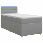 Boxspringbed lichtgrijs 80x200 cm stof