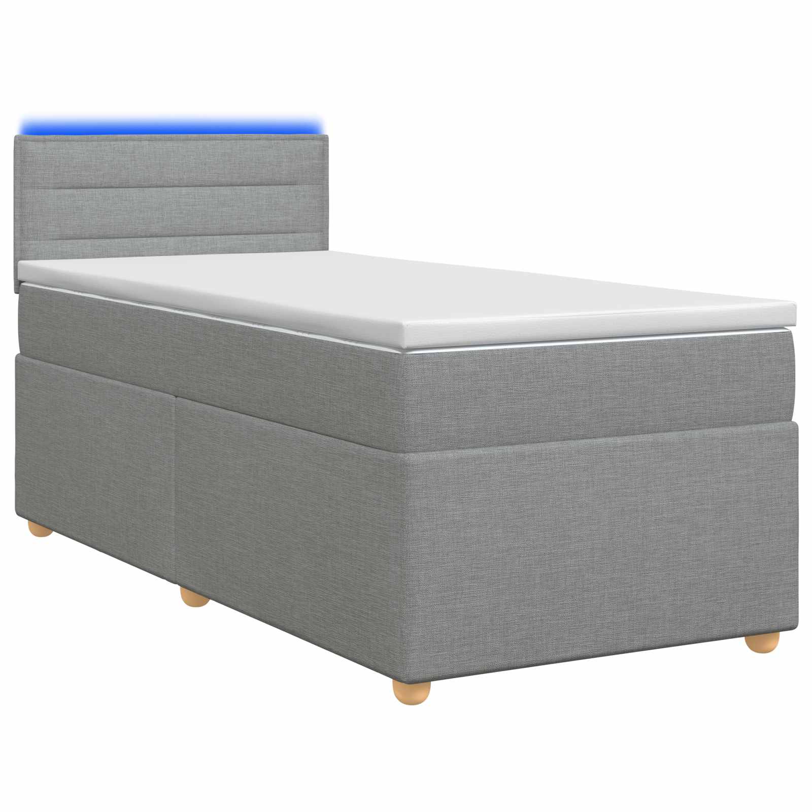 Boxspringbed met matras Lichtgrijs 80 x 200 cm Stof