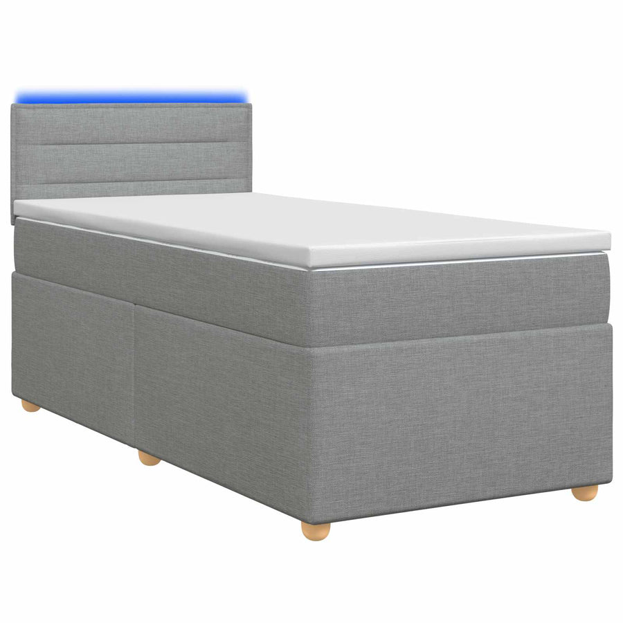 Boxspringbed met matras Lichtgrijs 80 x 200 cm Stof