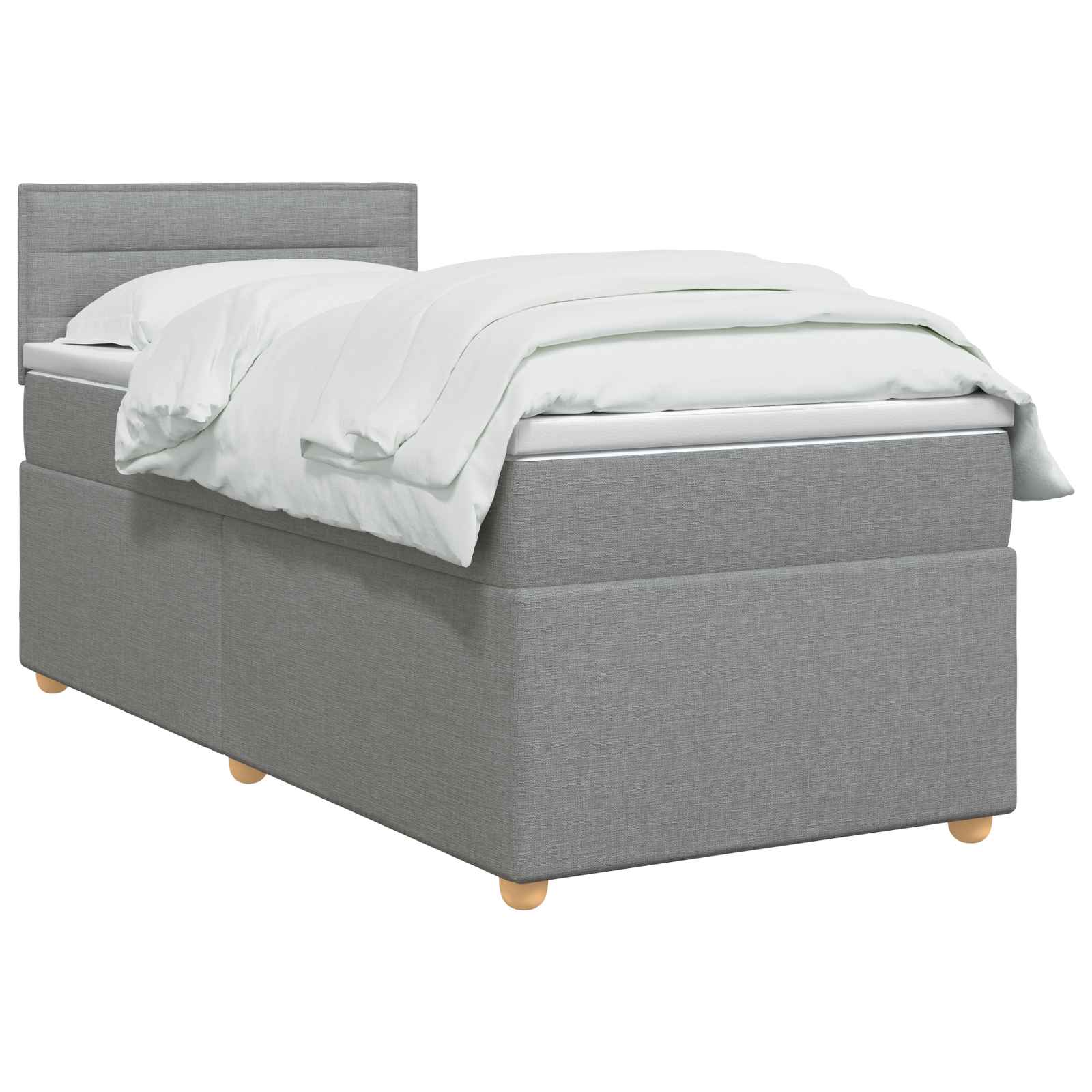 Boxspringbed met matras Lichtgrijs 80 x 200 cm Stof