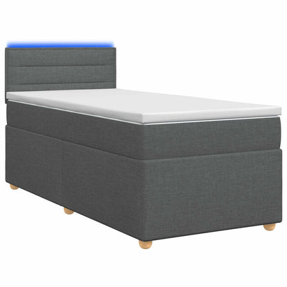 Boxspringbed met matras Donkergrijs 80 x 200 cm Stof