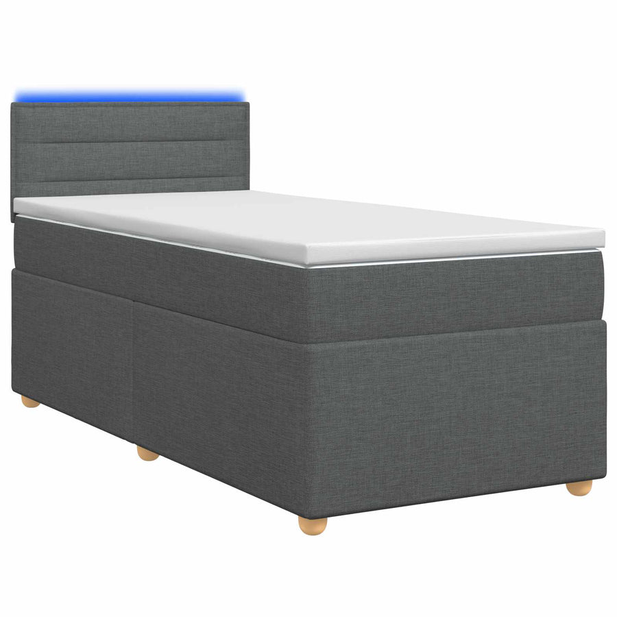 Boxspringbed met matras Donkergrijs 80 x 200 cm Stof