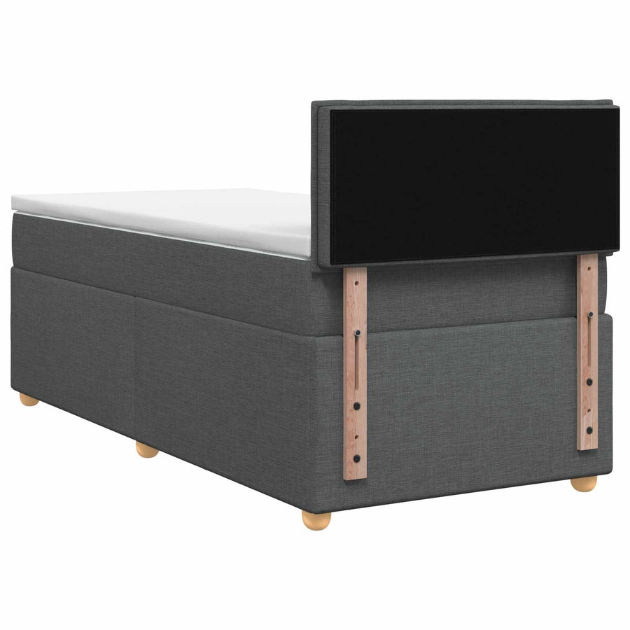 Boxspringbed met matras Donkergrijs 80 x 200 cm Stof