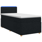 Boxspringbed 80x200 cm zwart met matras en hoofdeinde