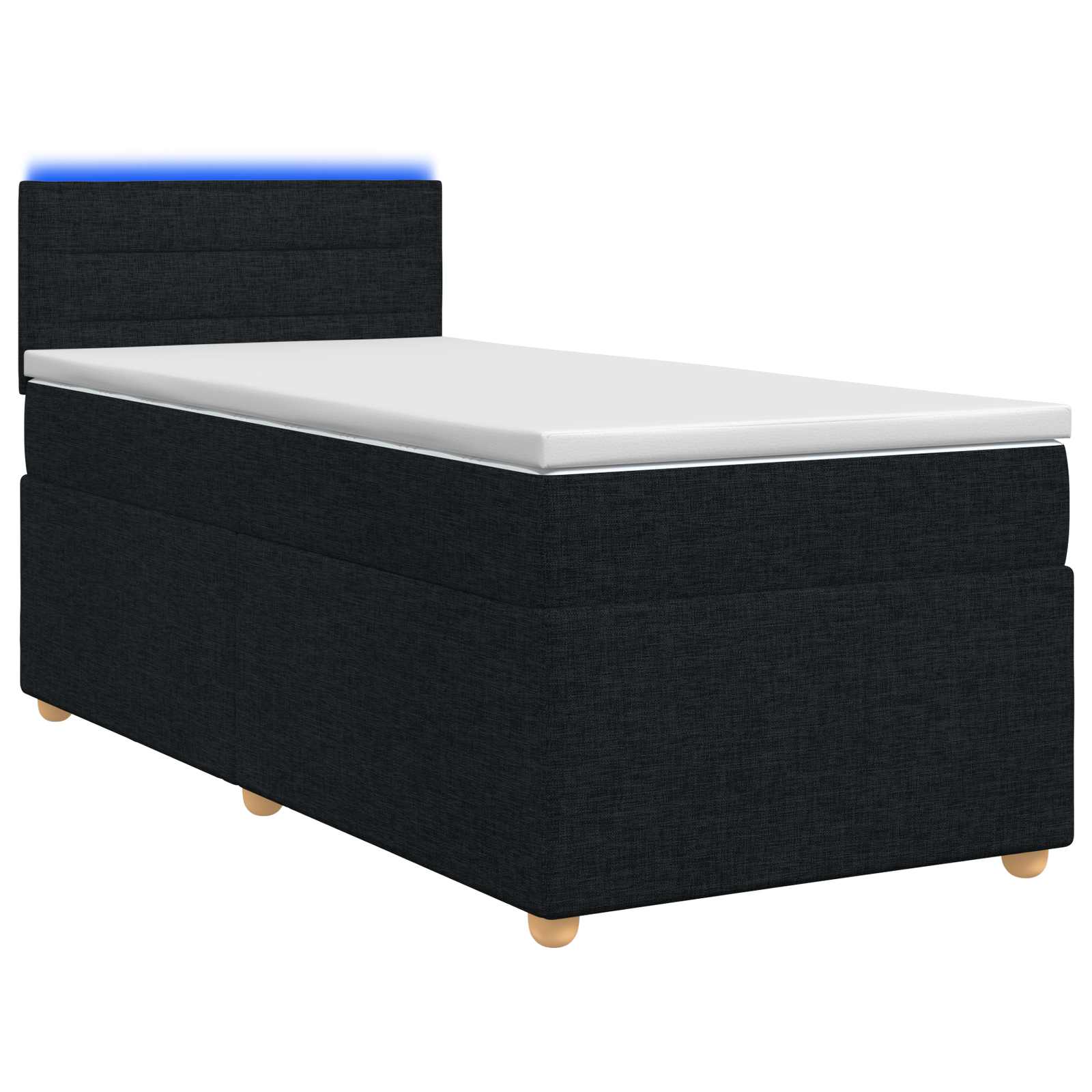 Boxspringbed met matras met hoofdeinde Zwart 80 x 200 cm Stof