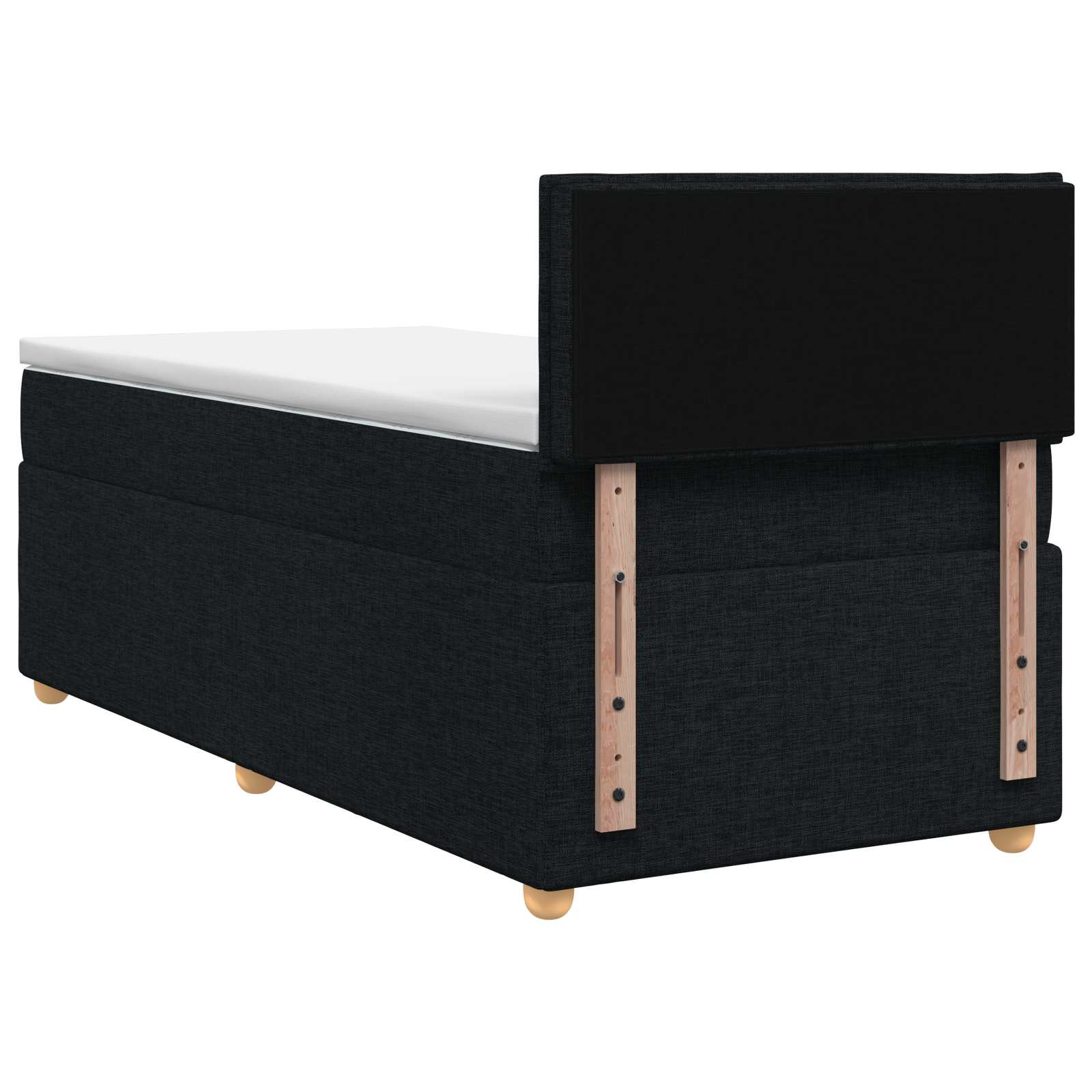Boxspringbed met matras met hoofdeinde Zwart 80 x 200 cm Stof