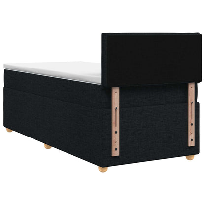 Boxspringbed met matras met hoofdeinde Zwart 80 x 200 cm Stof