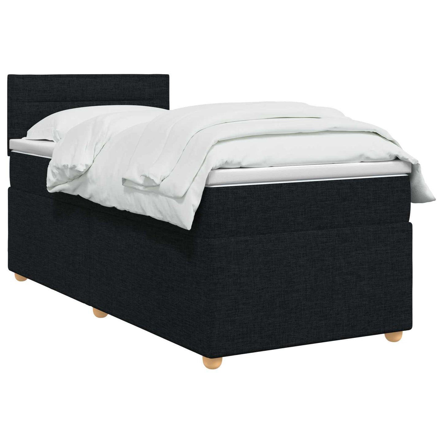 Boxspringbed met matras met hoofdeinde Zwart 80 x 200 cm Stof