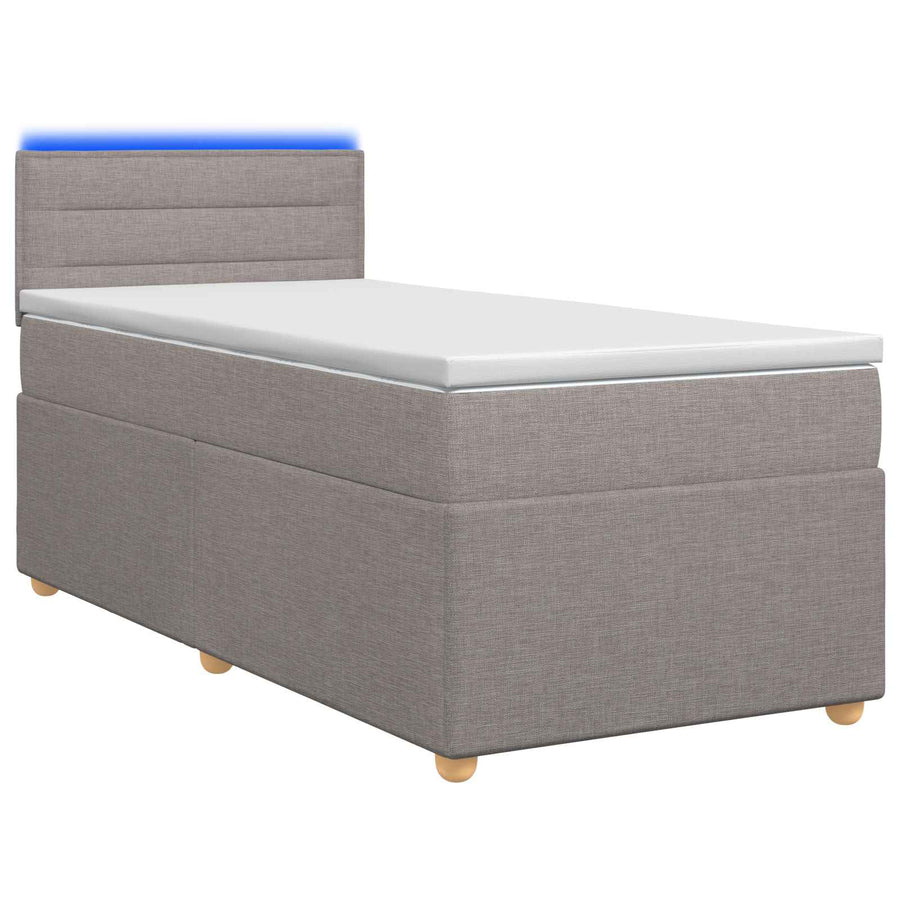 Boxspringbed met matras met hoofdeinde Taupe 80 x 200 cm Stof