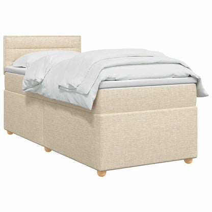 Boxspringbed met matras Crèmekleurig 80 x 200 cm Stof