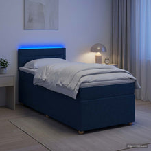 Boxspringbed met matras met hoofdeinde Blauw 90 x 200 cm Stof