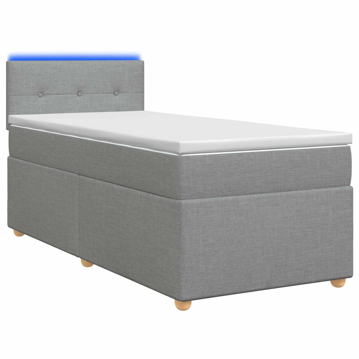 Boxspringbed met matras Lichtgrijs 80 x 200 cm Stof