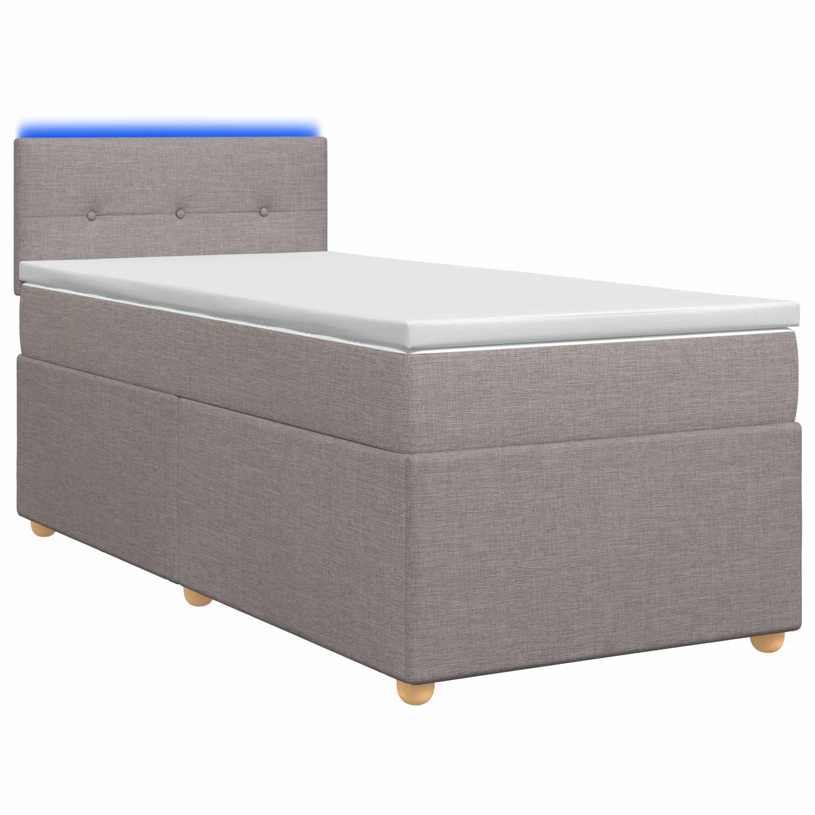 Boxspringbed met matras met hoofdeinde Taupe 80 x 200 cm Stof