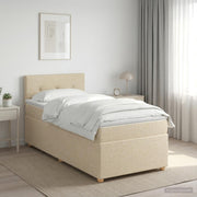 Boxspringbed 90x190 cm crèmekleurig