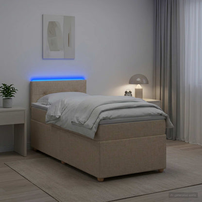Boxspringbed met matras Crèmekleurig 80 x 200 cm Stof