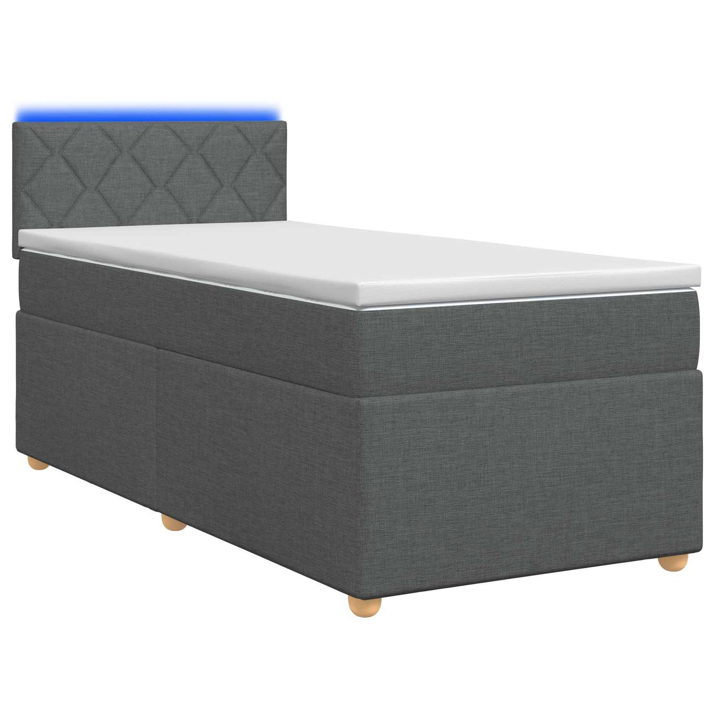 Boxspringbed met matras Donkergrijs 80 x 200 cm Stof