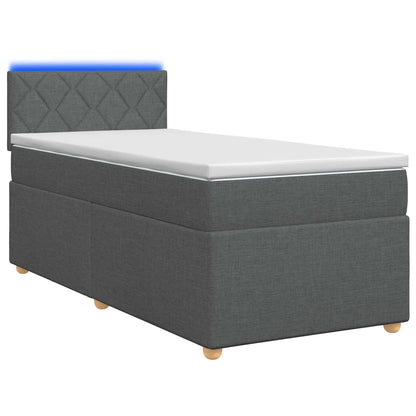 Boxspringbed met matras Donkergrijs 80 x 200 cm Stof