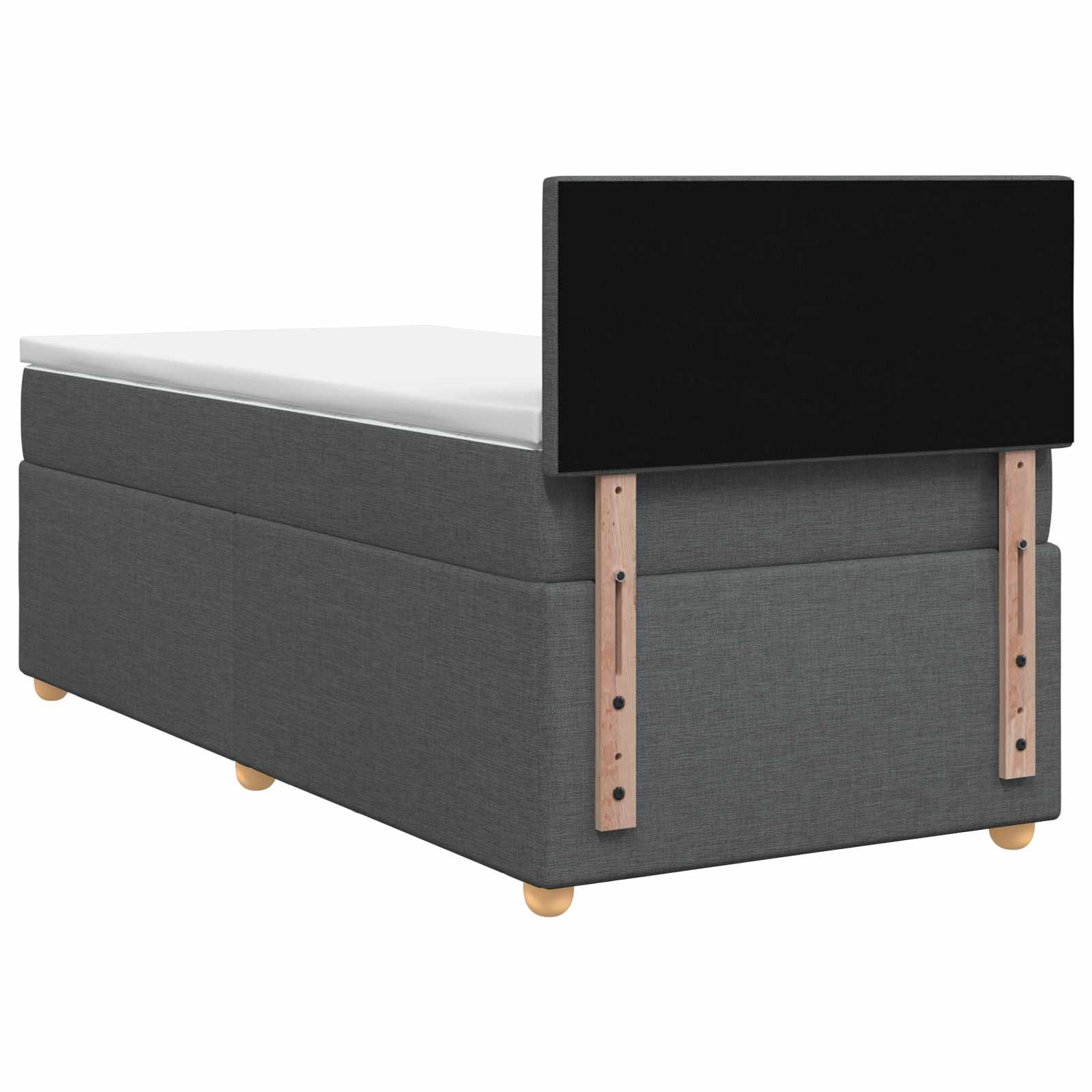 Boxspringbed met matras Donkergrijs 80 x 200 cm Stof