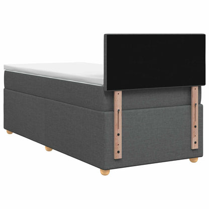 Boxspringbed met matras Donkergrijs 80 x 200 cm Stof