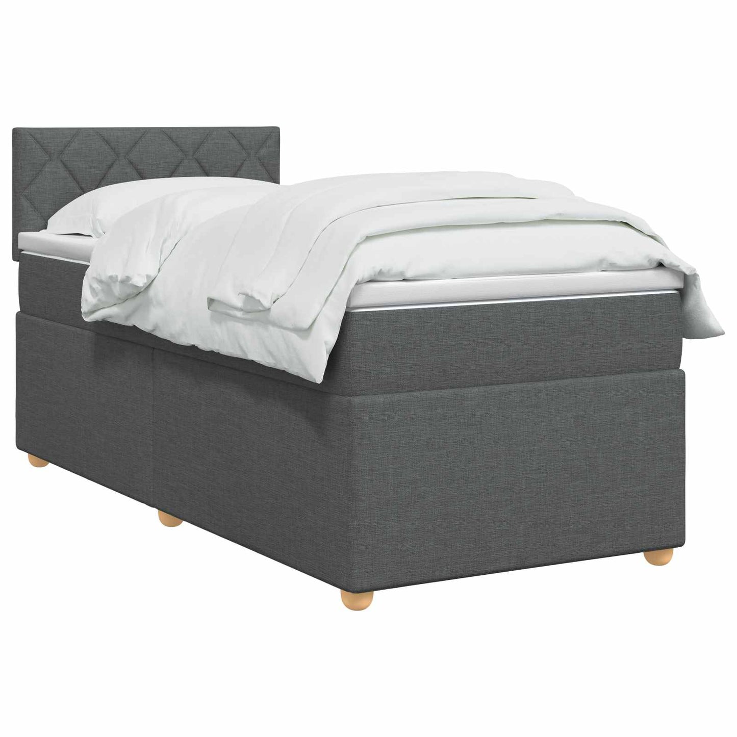 Boxspringbed met matras Donkergrijs 80 x 200 cm Stof