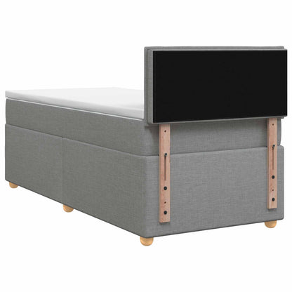 Boxspringbed met matras Lichtgrijs 90 x 190 cm Stof