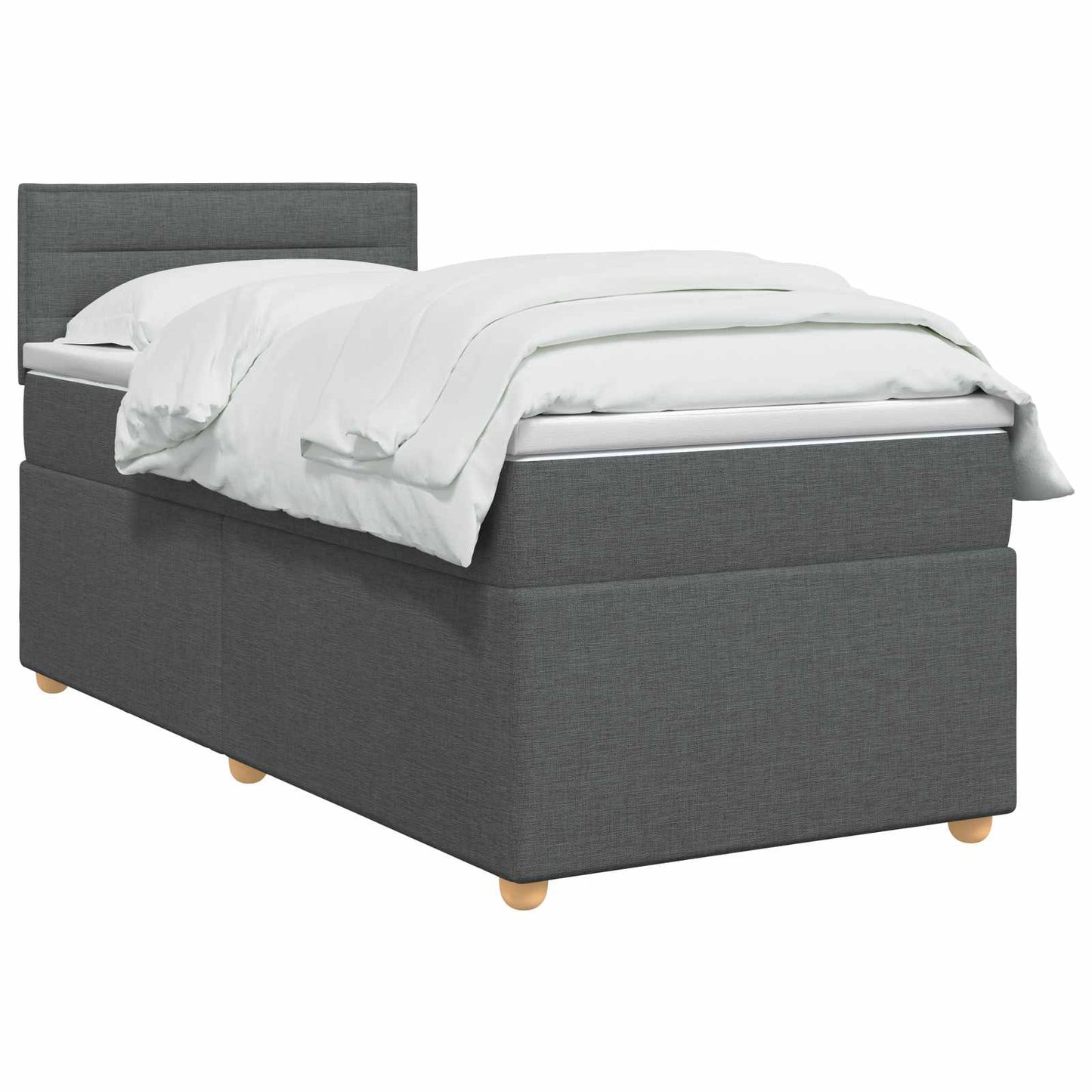 Boxspringbed met matras Donkergrijs 90 x 190 cm Stof