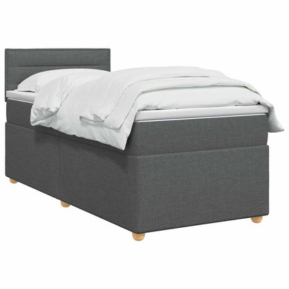 Boxspringbed met matras Donkergrijs 90 x 190 cm Stof