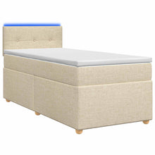Boxspringbed met matras Crèmekleurig 90 x 190 cm Stof