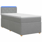 Boxspringbed 90x190 cm lichtgrijs stof
