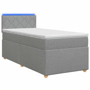 Boxspringbed 90x190 cm lichtgrijs stof