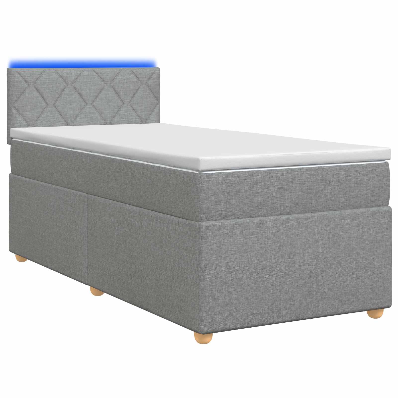 Boxspringbed met matras Lichtgrijs 90 x 190 cm Stof