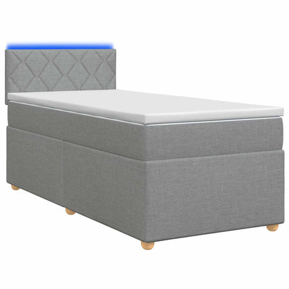 Boxspringbed met matras Lichtgrijs 90 x 190 cm Stof