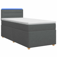 Boxspringbed met matras Donkergrijs 90 x 200 cm Stof