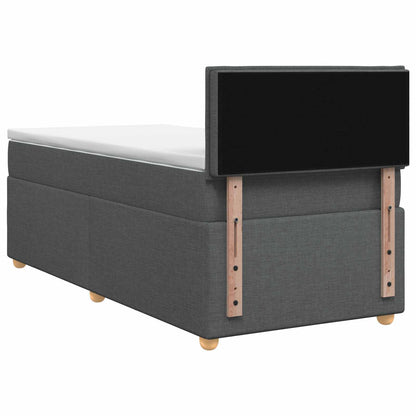 Boxspringbed met matras Donkergrijs 90 x 200 cm Stof