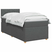 Boxspringbed met matras Donkergrijs 90 x 200 cm Stof