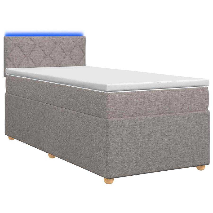 Boxspringbed met matras met hoofdeinde Taupe 90 x 200 cm Stof